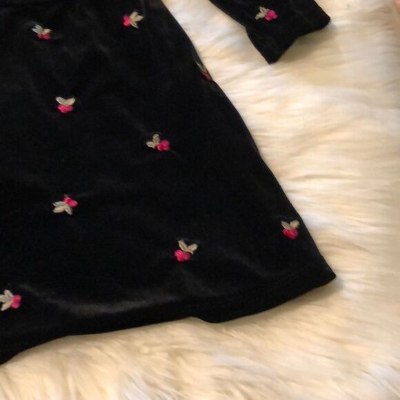 Circo Black Velvet Dress Embroidered Roses 12M - Picture 12 of 16